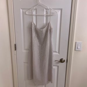 Badgley Mischka White Sequin Mini Dress